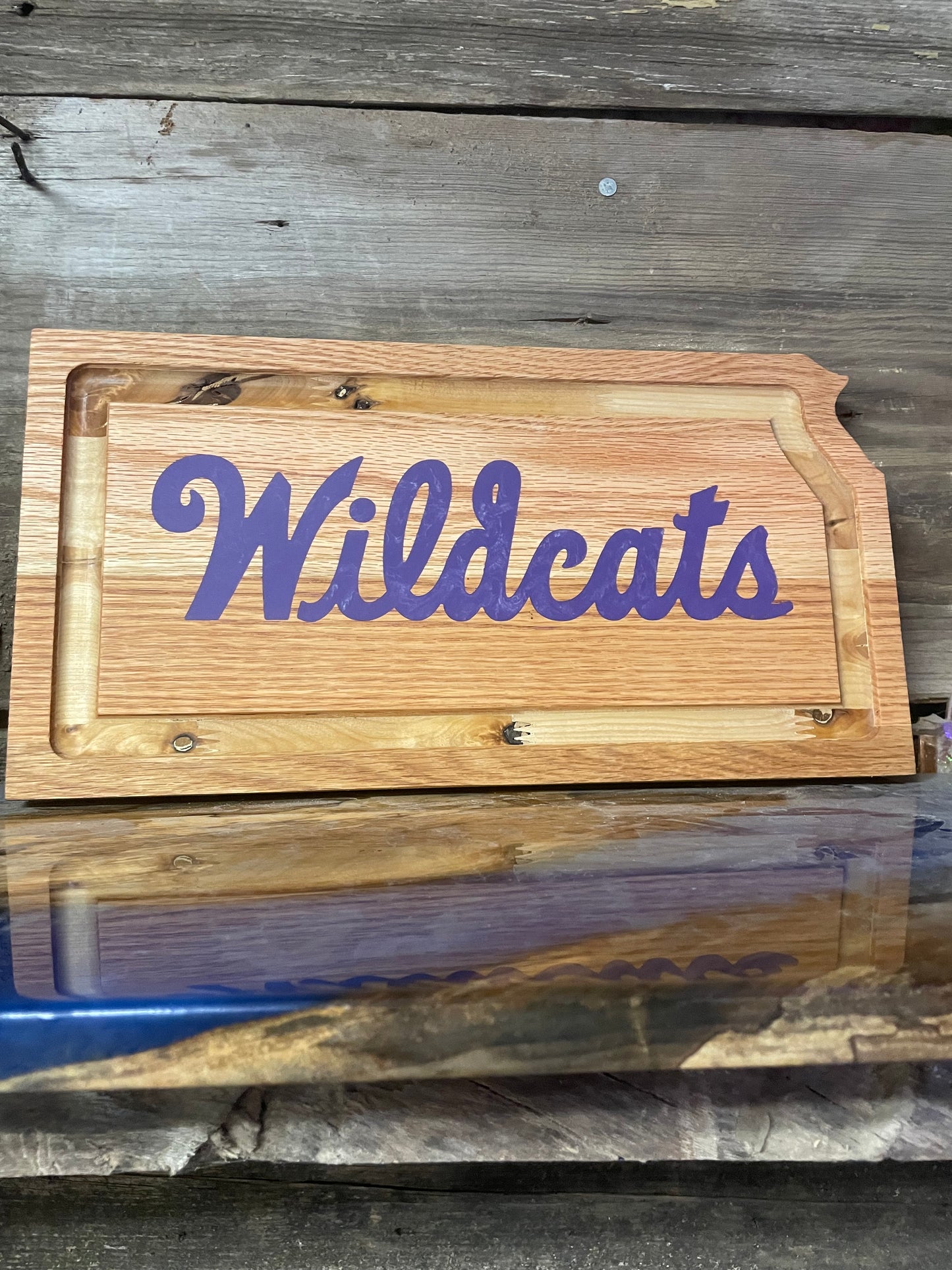 Kansas Shape with Epoxy Wildcat Cutting Board