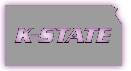 Kansas Outline with K-State LED Metal Sign
