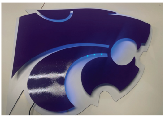 K-State Power Cat LED Metal Sign